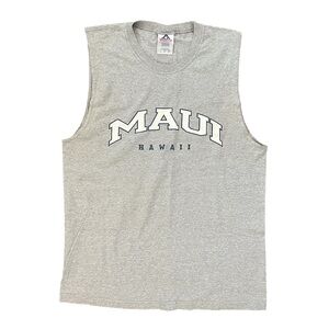 Vintage Maui Hawaii Shirt Adult XL Gray Tank Muscle Streetwear Aloha Mens